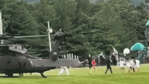 Black Hawk helicopters from the Army National Guard rescue 202 campers in Missouri