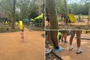Brooklyn housing complex reveals a playground created from 450,000 wine and champagne corks