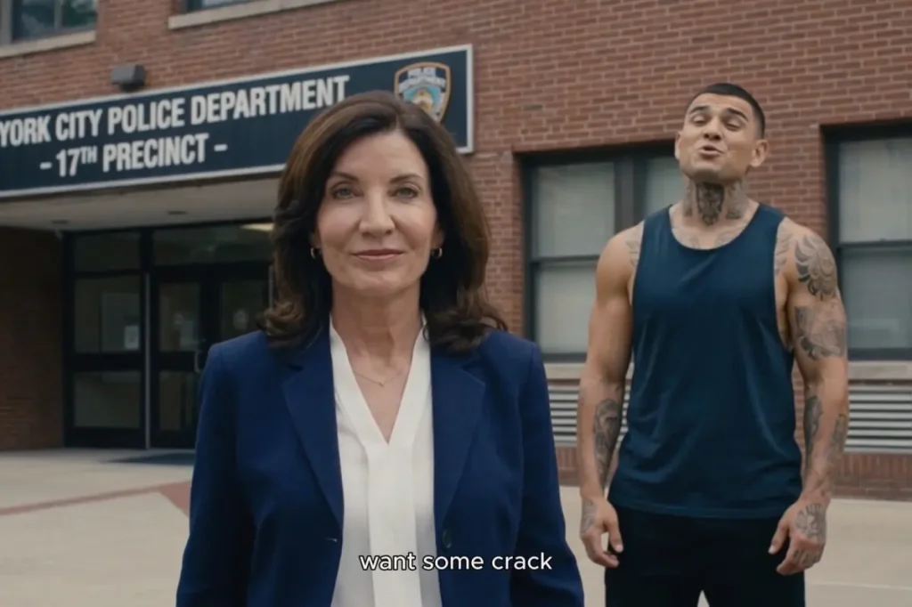 Bruce Blakeman's ad showcases an AI-created 'honest' portrayal of Hochul's New York: 'Care for some crack?'
