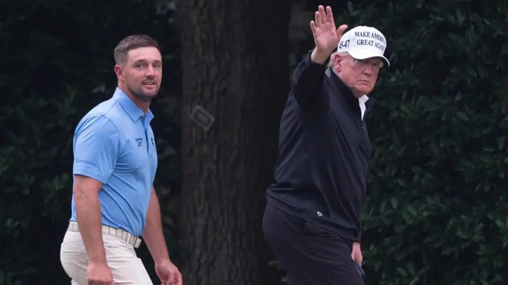 Bryson DeChambeau allegedly asked Trump for assistance regarding a 2-stroke penalty.