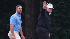 Bryson DeChambeau allegedly asked Trump for assistance regarding a 2-stroke penalty.