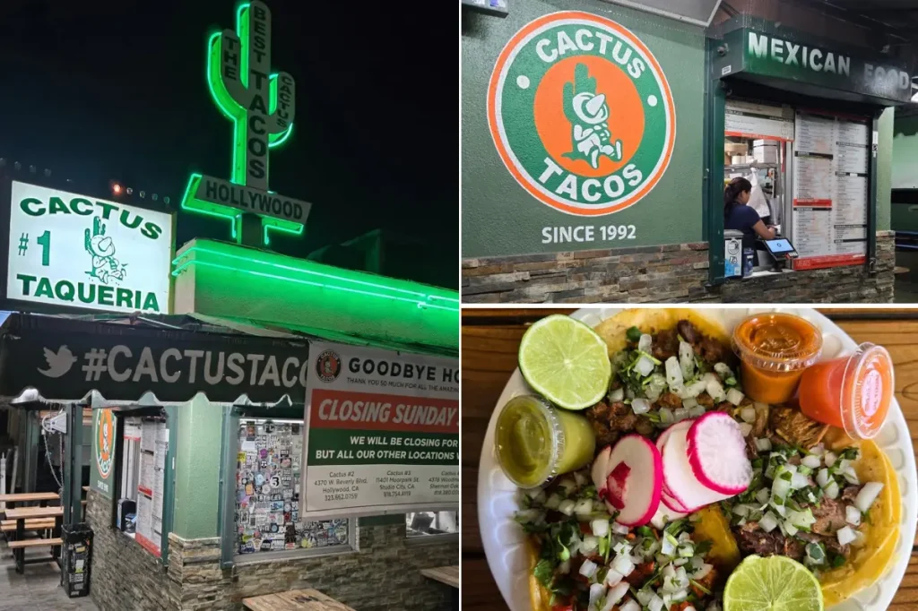 Cactus Taqueria in Hollywood, popular with Brad Pitt, is shutting down.