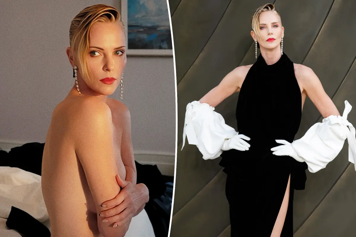 Charlize Theron showcases only diamonds in a sultry photo before the 'The Odyssey' premiere.