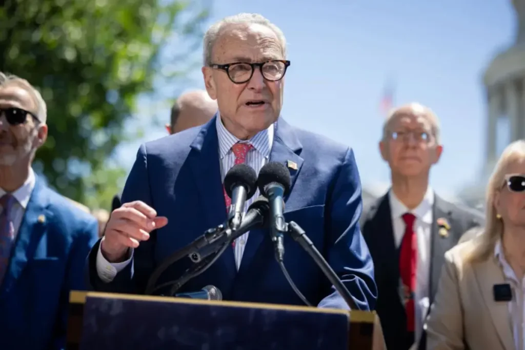 Chuck Schumer seems to release a loud fart on the Senate floor