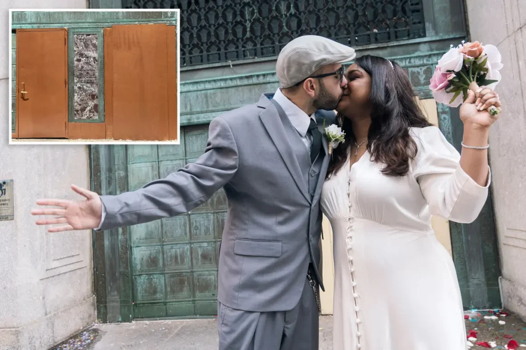 City Hall removes its iconic green doors, disappointing NYC wedding photographers and couples.