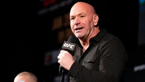 Dana White criticizes UFC production team for confusing boxing star Shakur Stevenson with an NBA player.