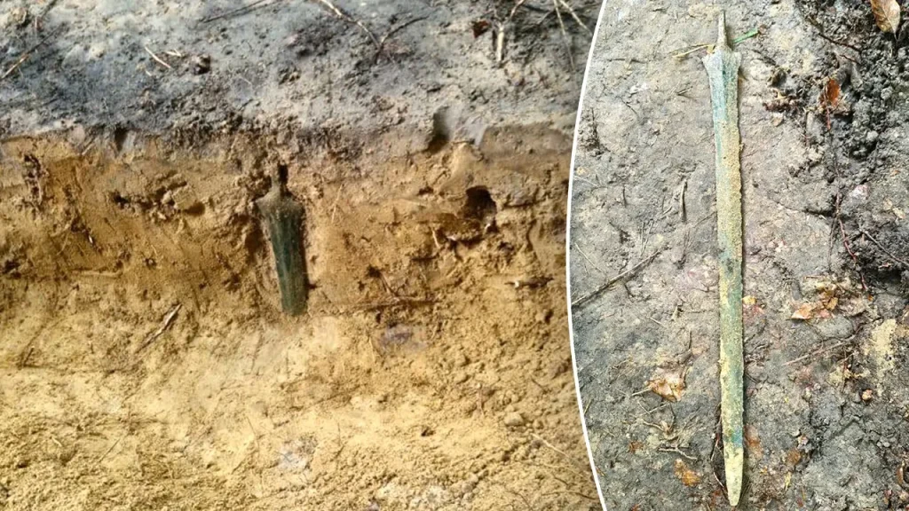 Detectorist uncovers upright bronze sword from 2,700 years ago in Poland