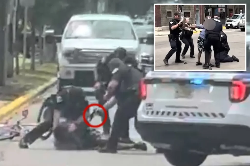Disturbing footage captures the moment a Wisconsin officer fatally shoots a man who attacked him with a knife during a confrontation.