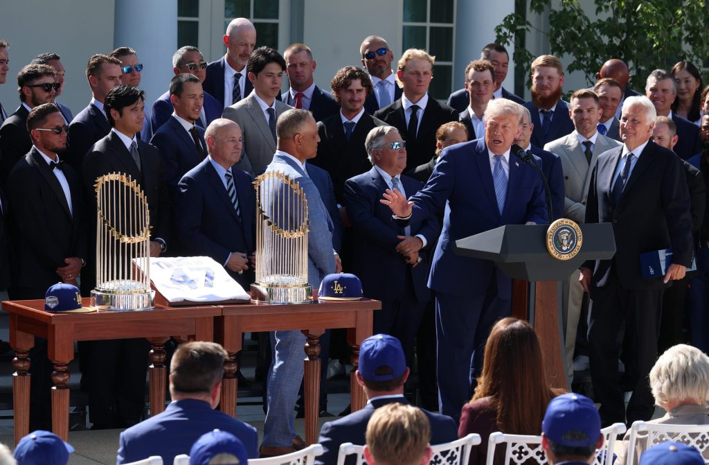 Dodgers visit the White House to celebrate consecutive World Series victories