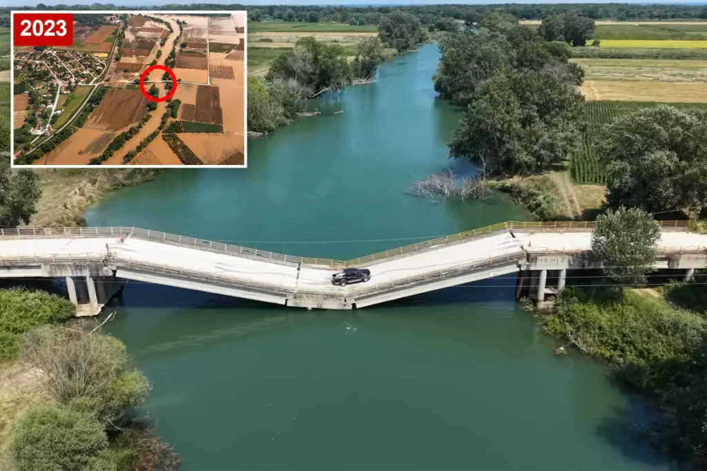 Drivers continue to use a damaged bridge during a storm because it's quicker than taking the detour.