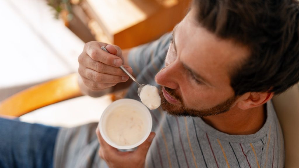 Eating dairy products and exercising might reduce the speed of biological aging, research suggests.