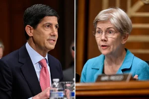 Elizabeth Warren questions Kevin Warsh during Senate hearing, suggesting corruption allegations