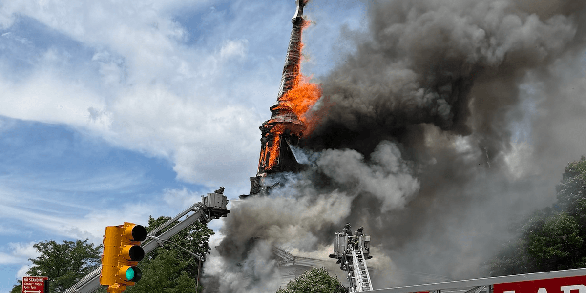 FDNY finds that fire burning one of NYC’s oldest wooden churches was deliberately started.