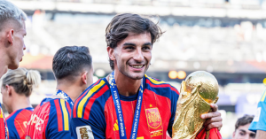 Ferran Torres, the Spanish player who scored the sole goal in the World Cup Final, gives thanks to God for the win.