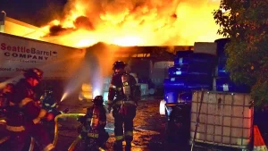 Fire at Seattle warehouse leads to roof collapse following early-morning incident