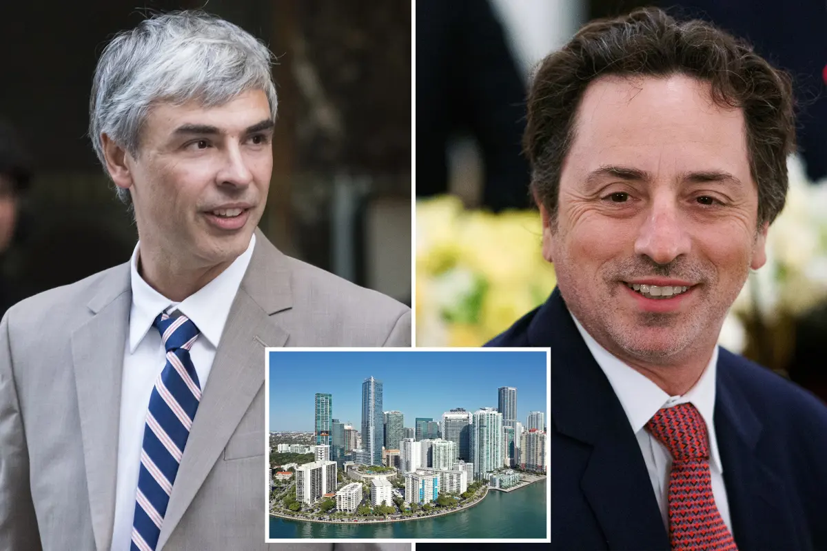 Google expands its Miami office space four times as Larry Page and Sergey Brin leave California due to billionaire tax concerns.