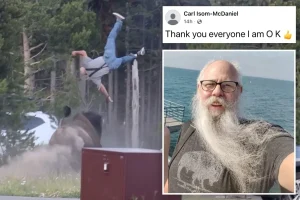 Grandfather thrown into the air by Yellowstone bison recovers from surgery — with an unexpected message for the creature