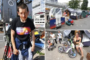 Homeless camps flourishing near Intrepid Museum, yet the city refuses to remove them.