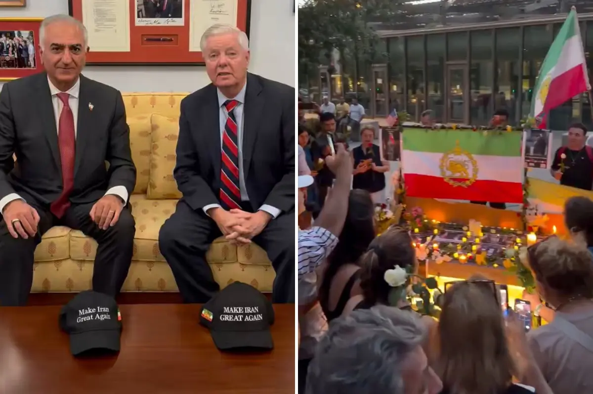 Iranians in London organize a candlelight vigil for Lindsey Graham outside the US Embassy