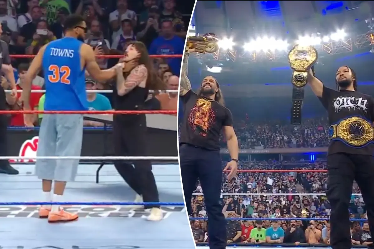 Jalen Brunson and Karl-Anthony Towns bring excitement to WWE event at Madison Square Garden
