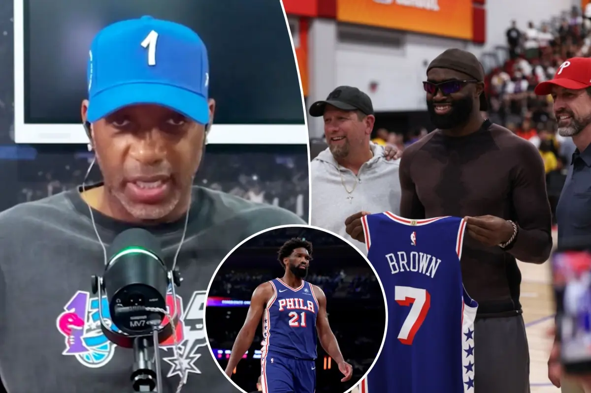Jaylen Brown and Joel Embiid haven’t talked since the major 76ers trade, says Tracy McGrady.