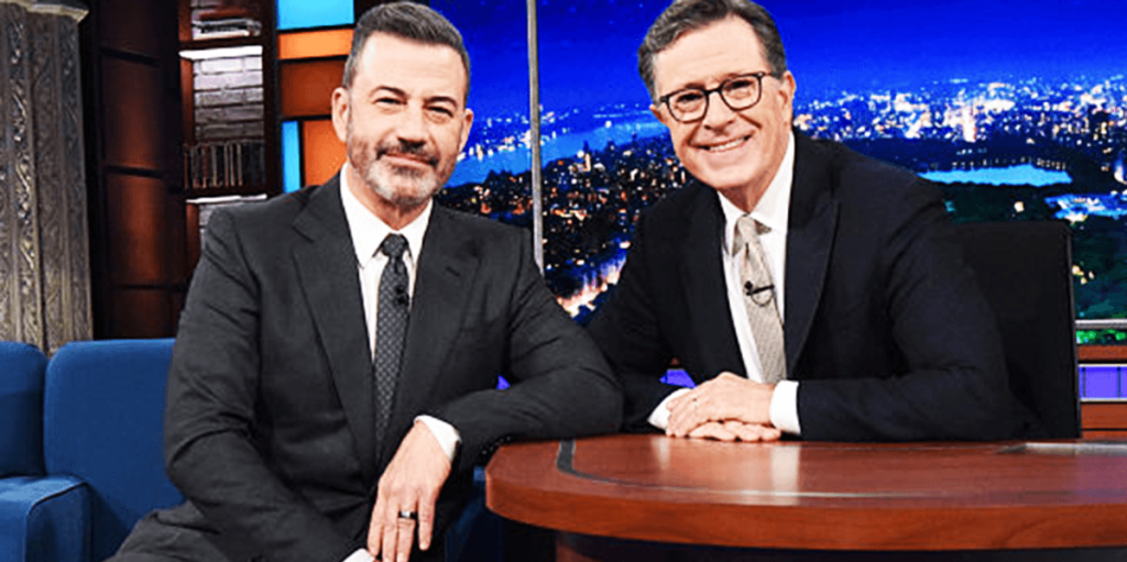 Jimmy Kimmel aims to bring Stephen Colbert back to late-night television.