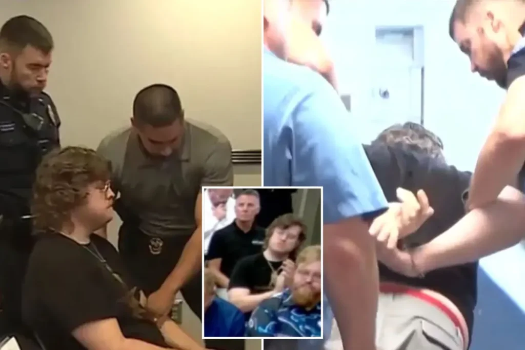 Kansas high school teacher Lux Claridge removed and taken into custody for applauding at city meeting about planned data center