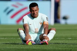 Kylian Mbappé talks about injury worries after France's quarterfinal victory.