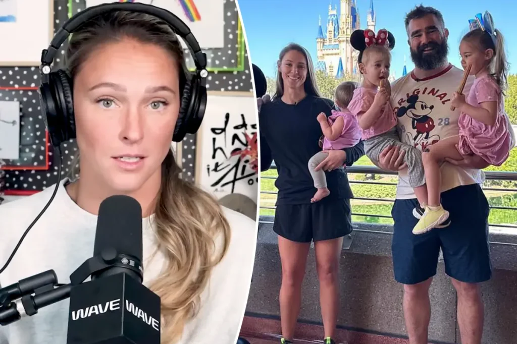 Kylie Kelce passionately addresses rumors about her being pregnant with a fifth child.