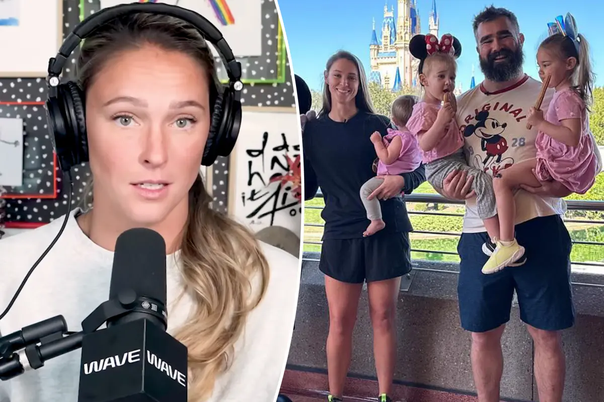 Kylie Kelce passionately addresses rumors about her being pregnant with a fifth child.
