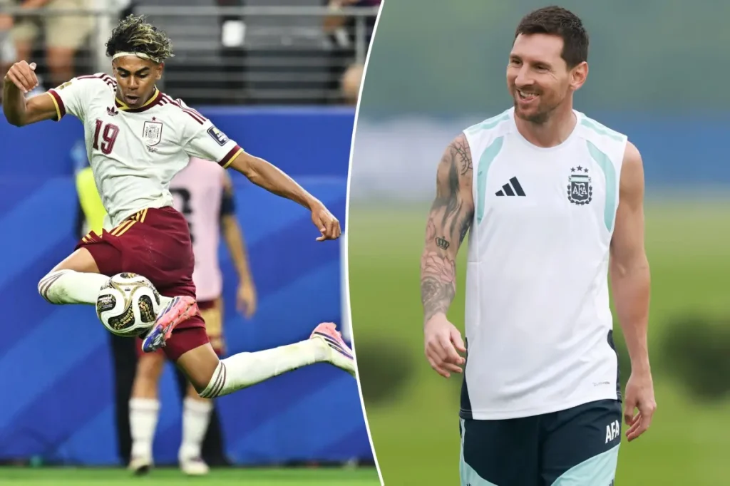 Lamine Yamal is unfazed about playing against his childhood idol Messi and aims to win for Spain.