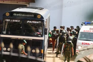 Large fight at Sri Lanka prison results in at least 26 fatalities and 77 injuries.