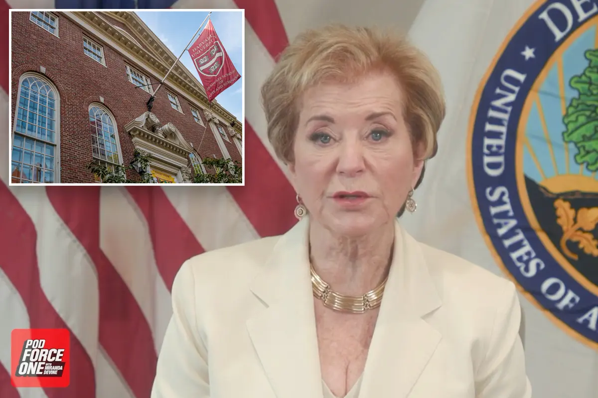 Linda McMahon cautions Harvard on 'Pod Force One' that she will take action if it doesn't address DEI issues.