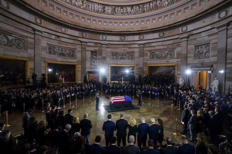 Lindsey Graham's funeral starts with speeches from Vance and Thune at the Capitol Rotunda