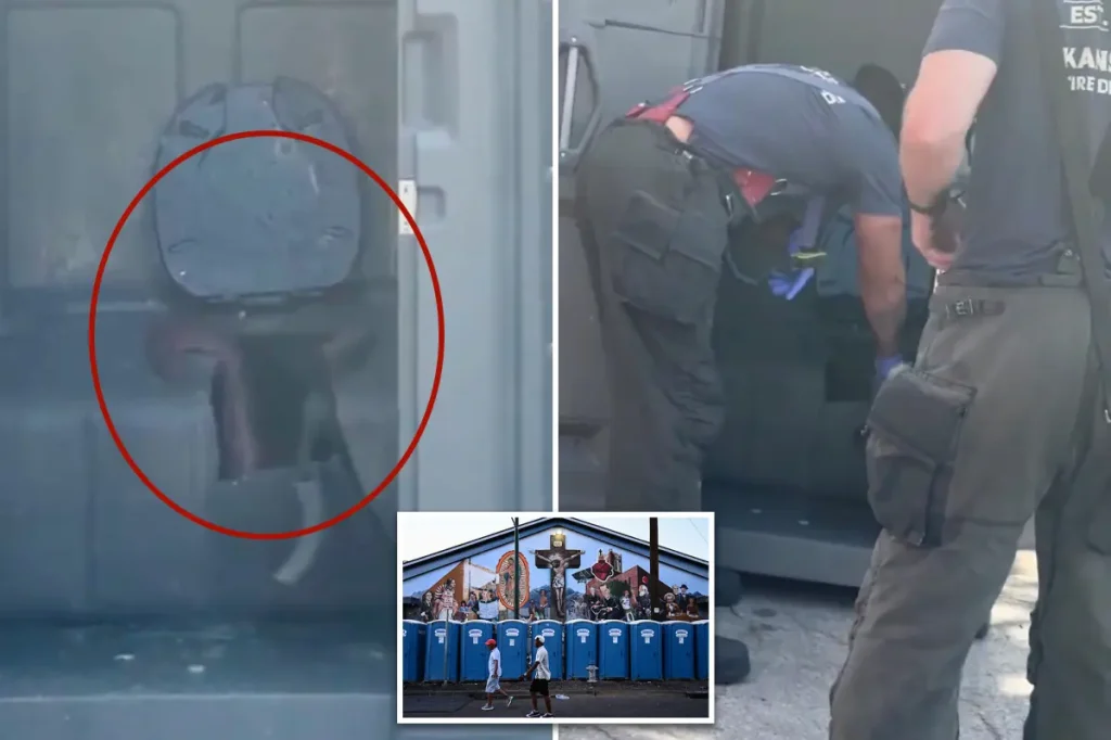 Man got stuck in a portable toilet tank for eight hours while trying to get his Mountain Dew.