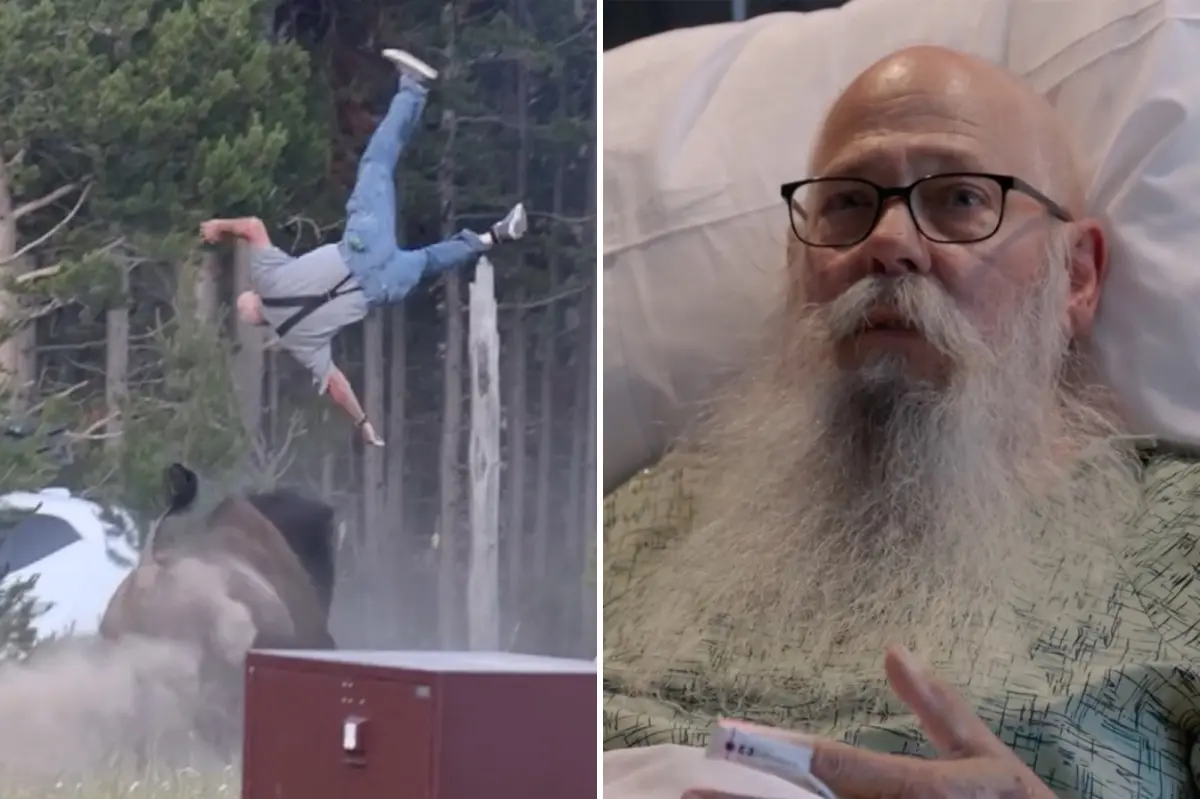 Man thrown 8 feet into the air by Yellowstone bison shares his experience from the hospital bed