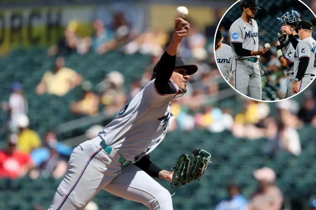 Marlins pitcher Eury Perez taken out after seven flawless innings with just 92 pitches