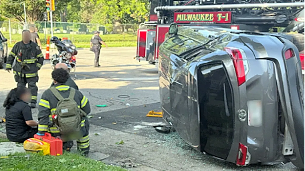Milwaukee ICE agents halt an arrest to save a person from a rollover accident.