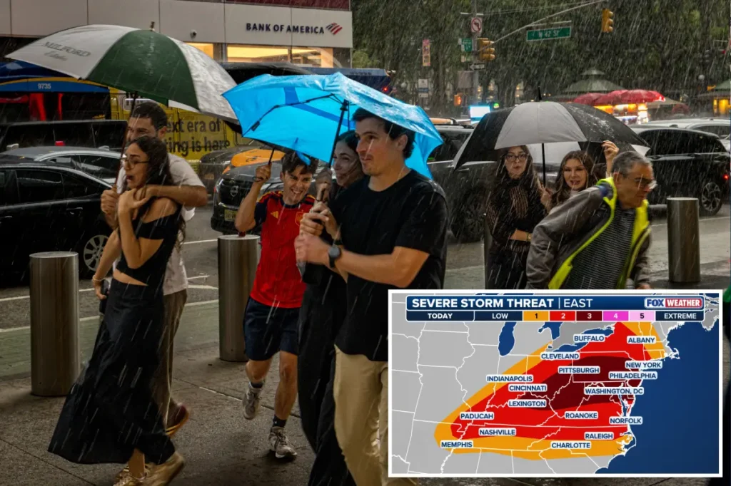 More than 116 million people in the Eastern US are at risk from a major storm that could bring tornadoes and flash flooding