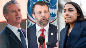 Mullin claims Ocasio-Cortez and Newsom are aiding migrants in avoiding ICE.