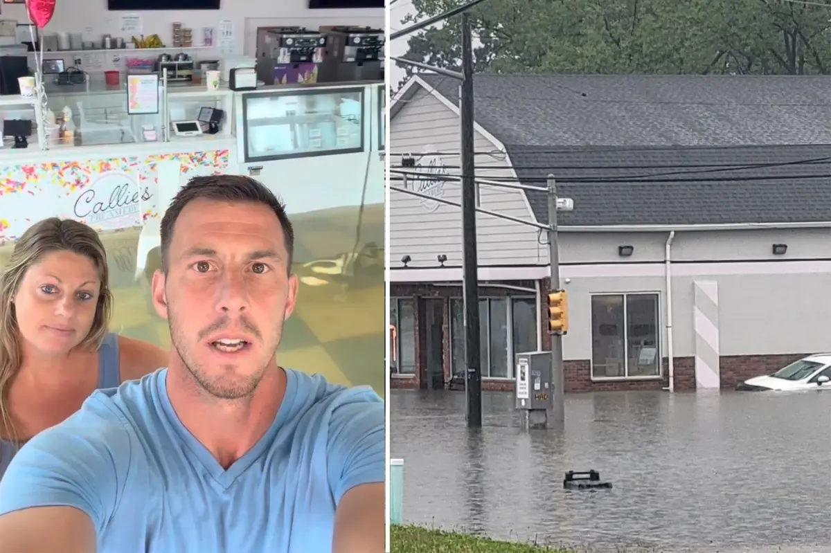 New Jersey ice cream shop run by a family suffers greatly from destructive flash floods.