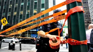 Old Pfizer headquarters secured after columns collapse in Midtown Manhattan