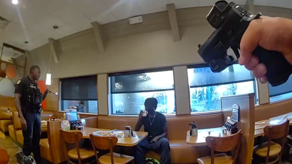 Police in Orlando apprehend a man suspected of attacking a rideshare driver at an IHOP.