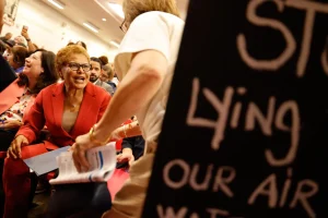 Residents confront Mayor Bass at town hall over anger about Boyle Heights warehouse fire