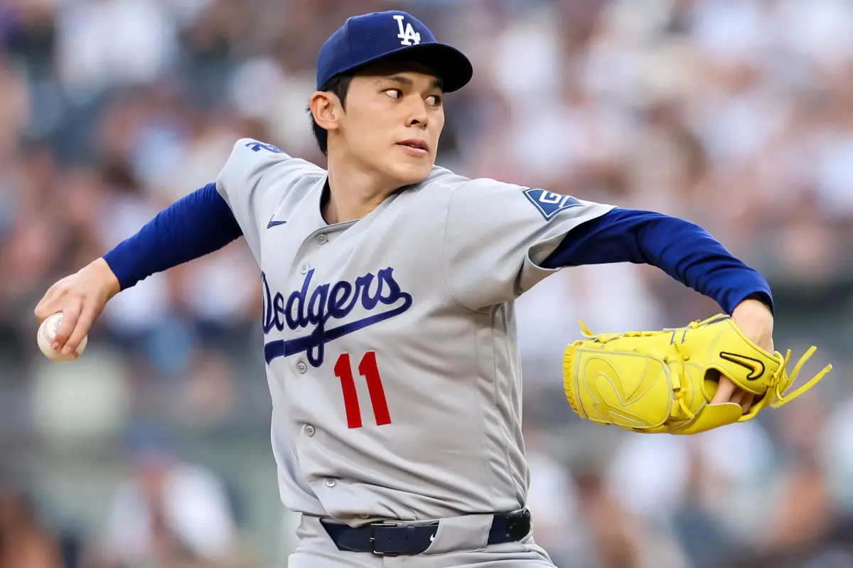 Roki Sasaki of the Dodgers showcases his complete ability with a 100 mph fastball