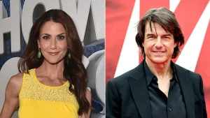 Samantha Harris shares that Tom Cruise rescued her from a Ducati accident