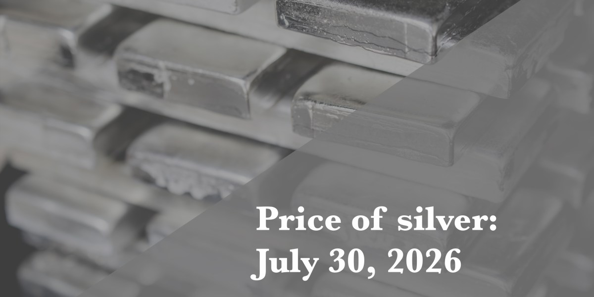 Silver price update as of Thursday, July 30, 2026