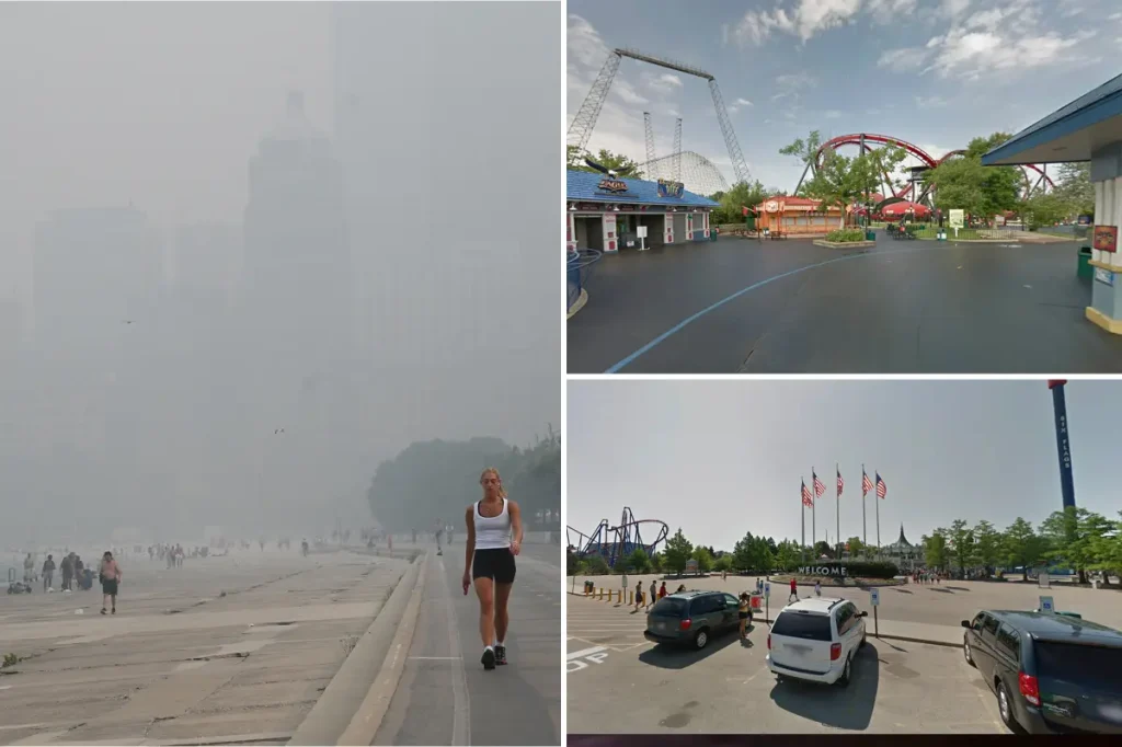 Six Flags Great America shuts down as smoke from Canadian wildfires drifts into the US