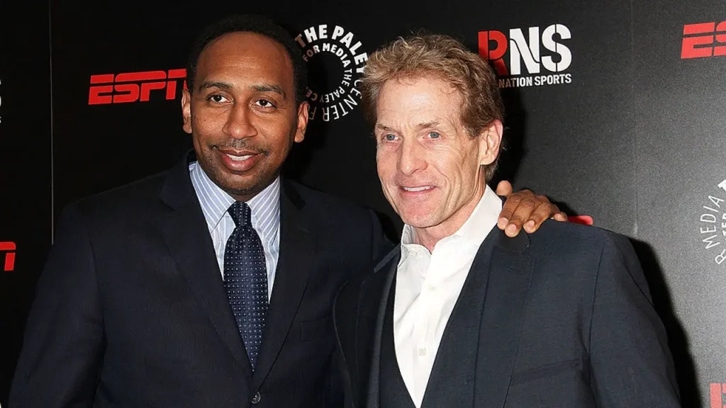Skip Bayless challenges Stephen A's statement that 'three white guys' can't win an NBA Championship together.