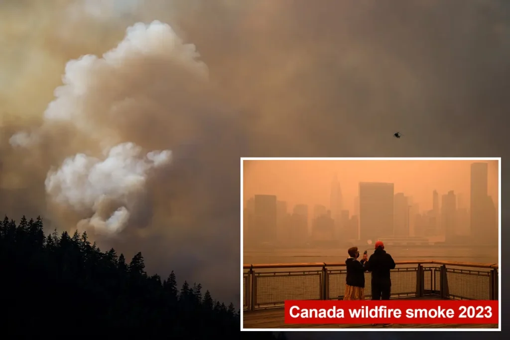 Smoke from Canadian wildfires to drift into the US once more, bringing heavy haze and very bad air quality